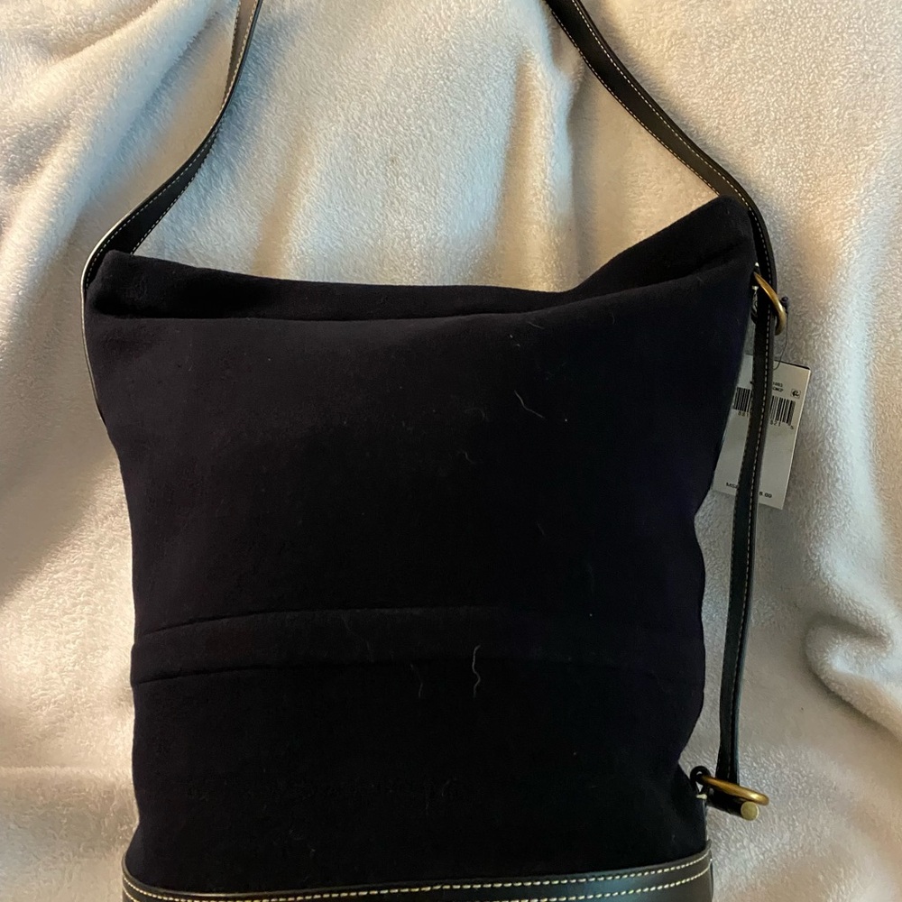 Polo by Ralph Lauren Navy/Midnight Blue Bellport Flannel Sling Bucket Bag - NWT